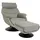 Mendler Relaxsessel mit Hocker HWC-K99, Fernsehsessel Sessel, Wippfunktion drehbar, Metall Echtleder/Kunstleder ~ grau