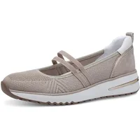 Marco Tozzi Damen Slipper mit Riemen Bequem, Beige 41 EU