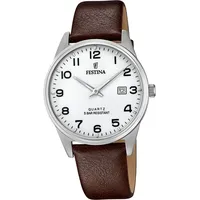 Festina Leder Herren Uhr F20512/1 Armbanduhr dunkelbraun Klassik UF20512/1