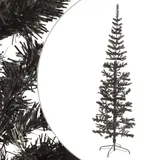 vidaXL Schlanker Weihnachtsbaum Schwarz 210 cm