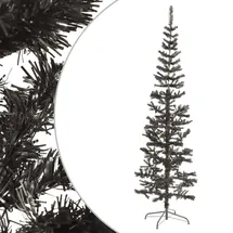 vidaXL Schlanker Weihnachtsbaum Schwarz 210 cm