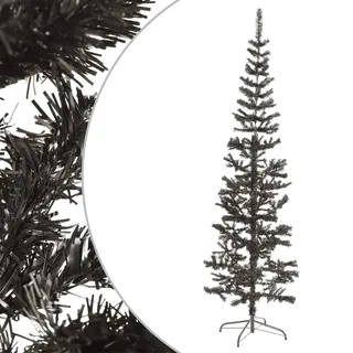 vidaXL Schlanker Weihnachtsbaum Schwarz 210 cm