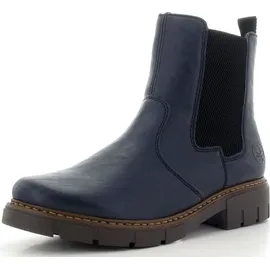 Rieker Damen Chelsea Boots Z3561, Frauen Stiefeletten,Booties,halbstiefel,Kurzstiefel,uebergangsschuhe,uebergangsstiefel,blau (14),41 EU