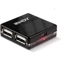 Lindy USB 2.0 Mini Hub - Hub - 4 x USB 2.0