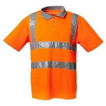 Planam Warnschutz Poloshirt orange/grau