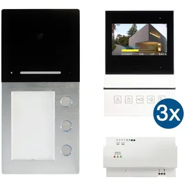 HHG Villa-Basic 3-Familien-Set Video Türsprechanlage 4,3"