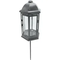 Grablaterne aus Stahlblech 23,5 cm schwarz mit Erdspieß