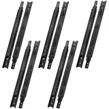 NECILO Schubladenschienen, 200mm, 45kg Tragkraft, Kugellagerauszug, 3-teiliger Vollauszug, Seitliche Montage: 5 Paar (Schwarz)