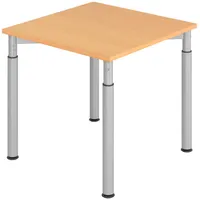Bümö Schreibtisch Buche, Silber, Nachbildung,Buche, Quadratisch, 80x74x80 cm, FSC