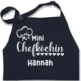 Kinderschürze Schürze Kinder Jungen - Kochschürze - Mini Chefköchin mit Namen - Geschenk für Mädchen Küche - 7-14 Jahre - Navy Blau - personalisierte junge kleinkinder personalised - 7-13 Jahre