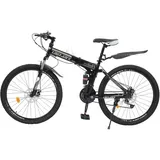 26 Zoll Mountainbike Kohlenstoffstahl MTB Fahrrad 21 Gang-Schaltung Scheibenbremse Vordere Federung Zusammenklappbar Mountainbikes FüR Damen & Herren