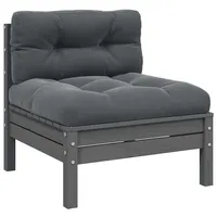 vidaXL Garten-Mittelsofa Loungesofa grau