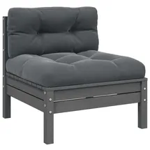 vidaXL Garten-Mittelsofa Loungesofa grau