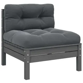 vidaXL Garten-Mittelsofa Loungesofa grau