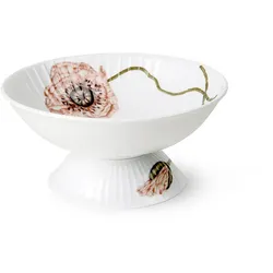Kähler Design - Hammershøi Poppy Schale auf Fuß, Ø 16 cm, weiß mit Blumendekor
