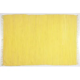 TEPGO Handwebteppich Dream Cotton Gelb 60 cm x 120 cm