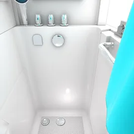AcquaVapore Seniorendusche und Sitzwanne Kombination Badewanne mit Tür 110 x 68 x 205 cm (S08D-TH-B-L)