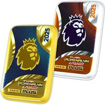 Panini | Sammelbox Premier League 2025 - Mini-Puszcza - Gold oder Orange - 5 Tüten + limitierte Karten der PLUS