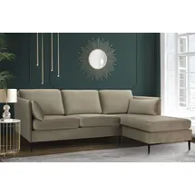 Home Affaire Ecksofa HOME AFFAIRE "Light L-Form", beige (natur), B:235cm H:83cm T:163cm, 100% Polyester, Sofas, Ecksofa, inklusive loser Zierkissen, mit schmalen Armlehnen und Teleskopfüßen