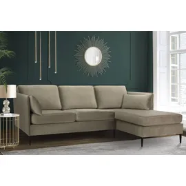 Home Affaire Ecksofa HOME AFFAIRE "Light L-Form", beige (natur), B:235cm H:83cm T:163cm, 100% Polyester, Sofas, Ecksofa, inklusive loser Zierkissen, mit schmalen Armlehnen und Teleskopfüßen