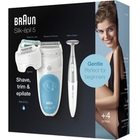 Braun Silk-épil 5-810 Wet & Dry + Bikini Styler weiß/blau