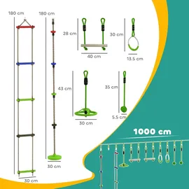 aiyaplay Ninja Warrior Hindernisparcours für Kinder Ninja Slackline Kit Grün