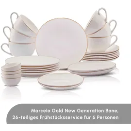 KARACA Elegance Bone Marcelo Kaffeeservice 6-tlg. Gold