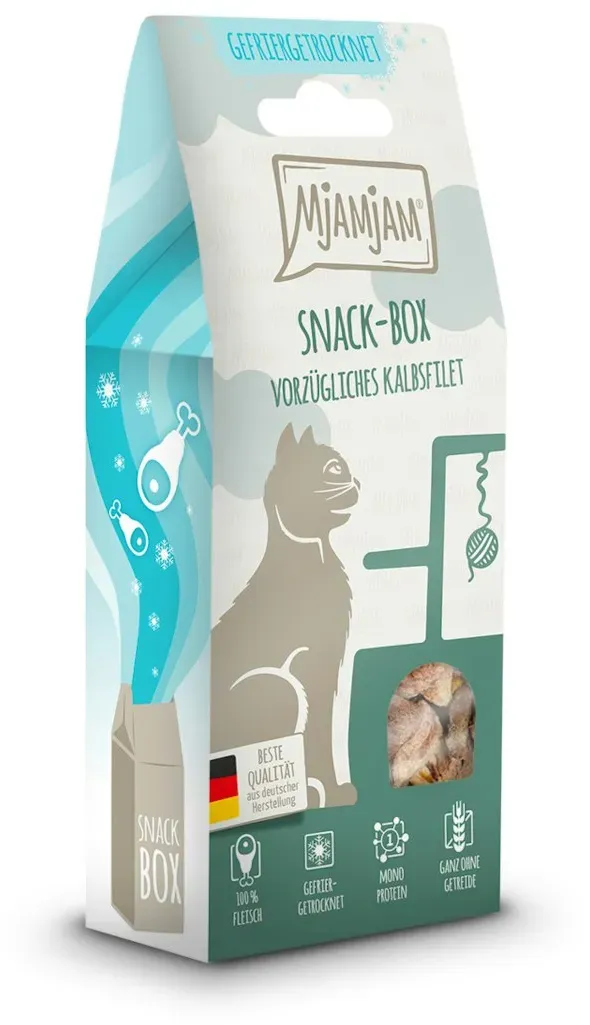 MJAMJAM leckere Snackbox 35g Katzensnack Kulöinarisches Lachs x1