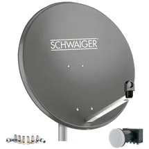 Schwaiger 714517 SAT-Antenne (75 cm, Stahl, Quad LNB, anthrazit)