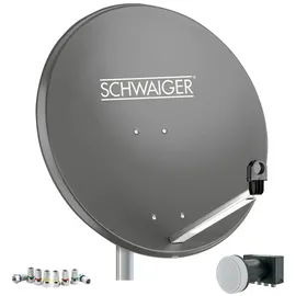 Schwaiger 714517 SAT-Antenne (75 cm, Stahl, Quad LNB, anthrazit)