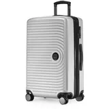 Hauptstadtkoffer Mitte - Mittelgroßer Hartschalenkoffer, TSA, 4 Rollen, Check-In Gepäck mit 8 cm Volumenerweiterung, 68 cm, 88 L, Weißmatt