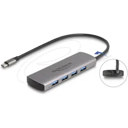 Delock Hub - 10 Gbps, with USB Type-C connector and additional power port