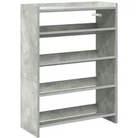 VidaXL Schuhregal Betongrau 60x25x81 cm Holzwerkstoff
