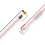 Vevor 60 W CO2-Laserröhre, 1250 mm Länge, 55 mm Durchmesser, Borosilikatglas-Laserschneidröhre mit Metallkopf, 5000–6000 Std. Drähte vorverdrahtet für Lasergravierer, Gravur- und Schneidemaschine