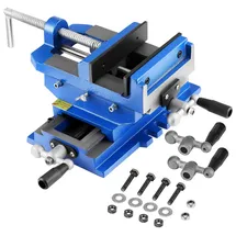Vevor Maschinenschraubstock Gusseisen 10,16 cm Backenbreite blau