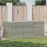 furnicato Gartenbox Poly Rattan 180x90x70 cm Grau