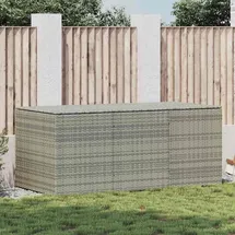 furnicato Gartenbox Poly Rattan 180x90x70 cm Grau