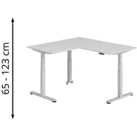 Hammerbacher XDSMW1608 elektrisch höhenverstellbarer Schreibtisch lichtgrau rechteckig, T-Fuß-Gestell silber