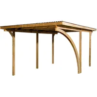 Weka Einzelcarport 606 A 3,00 x 5,00 m braun kesseldruckimprägniert