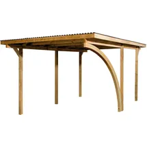 Weka Einzelcarport 606 A 3,00 x 5,00 m braun kesseldruckimprägniert