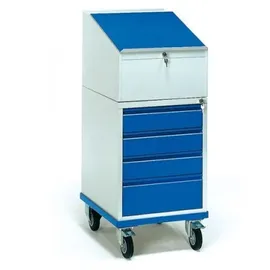 FETRA Rollschrank Metall 1200 mm blau 4 Schubladen