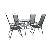 VCM 5-tlg Sitzgruppe Gartenmöbel Tisch Stühle 110