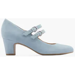 Leder Mary Jane Pumps - Damen - blau
