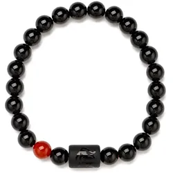 Armband FIRETTI "Schmuck Geschenk Armschmuck Armkette Edelstein Sternzeichen", schwarz (schwarz, rot, schwarz, rot), Armbänder, Damen, Löwe, Stein-Silikon, Stein, Silikon, Made in Germany - mit Onyx und Geburtsstein