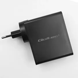 Qoltec GaN POWER PRO charger 2xUSB C, 2xUSB, 130W - Schwarz