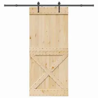 vidaXL Schiebetür mit Beschlag 100x210 cm Massivholz Kiefer