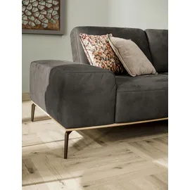 W.Schillig Ecksofa "run, Designsofa mit tollem Sitzkomfort, L-Form", grau (antracite s37), B:299cm H:88cm T:178cm, Longlife Xtra-Leder Z73: Naturwalkleder der Luxusklasse aus den erlesensten Rohhäuten.