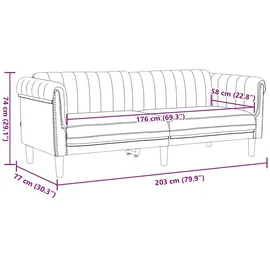 vidaXL Sofa Braun Kunstleder Wildleder-optik