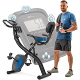 Hop-Sport 3-in-1 Fitness Heimtrainer klappbar HS-3010x Grix - Fitnessfahrrad mit Rückenlehne, Widerstandsbändern - Hometrainer Fahrrad mit LCD-Di... - Schwarz/Blau