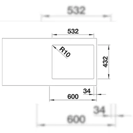 Blanco Subline 500-IF SteelFrame Silgranit PuraDur schwarz m.Afb.